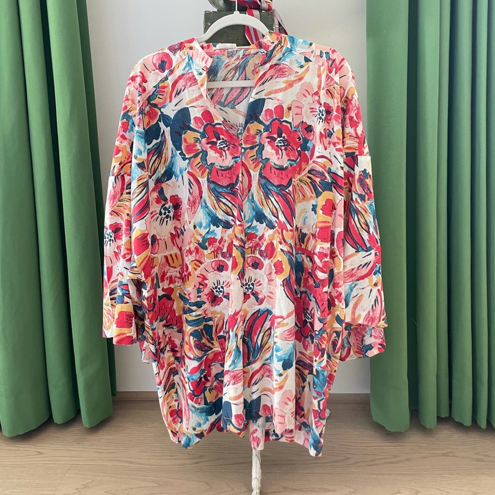 Free People Linen Floral Romper, Size S